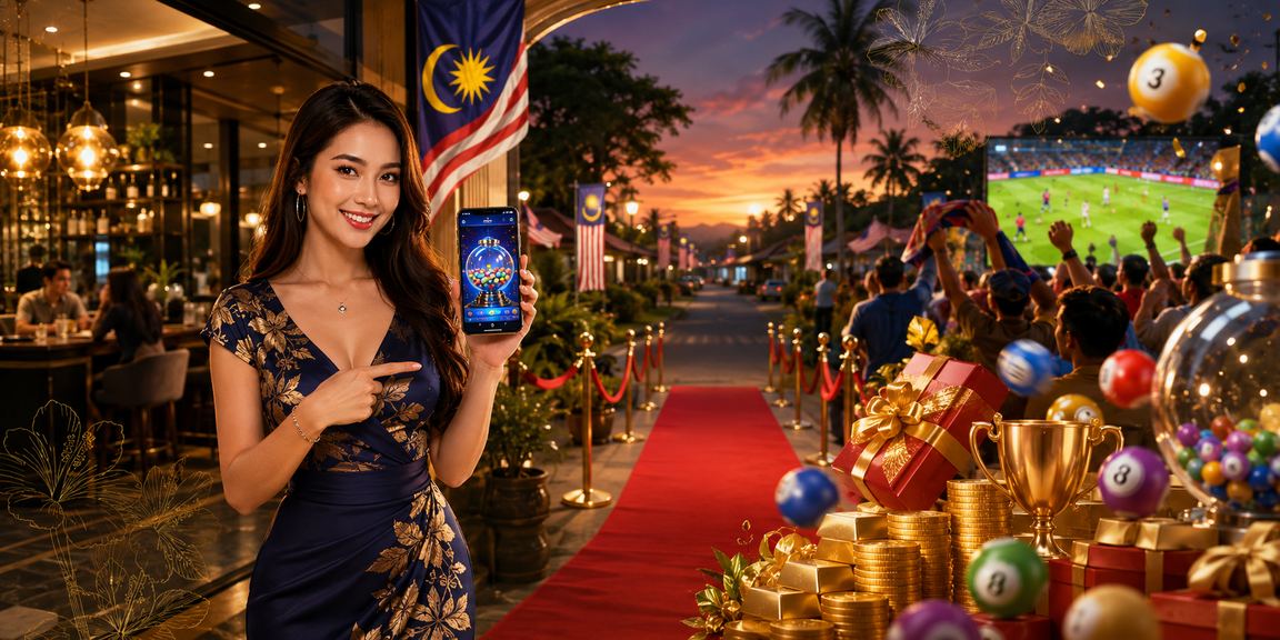 Paparan loteri 4D Malaysia dalam persekitaran kasino bergaya Melayu tempatan